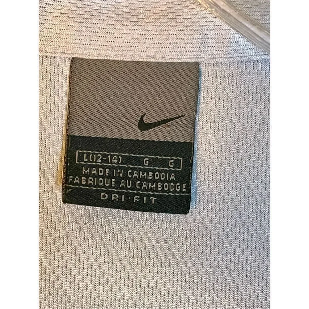 Nike Jacket Women Sz Large Swoosh Quarter Zip Pocket Light Dri Fit Run Gym Core
